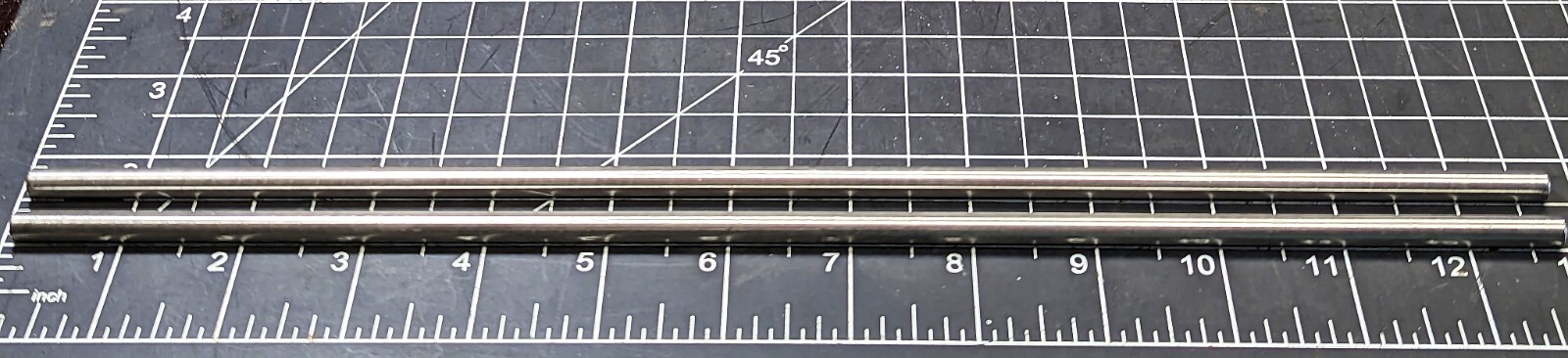 Lot of (2) 0.25”x12 ¾” Stainless Steel Round Bar Stock QQ-S-763, Class 302 [Z3S4