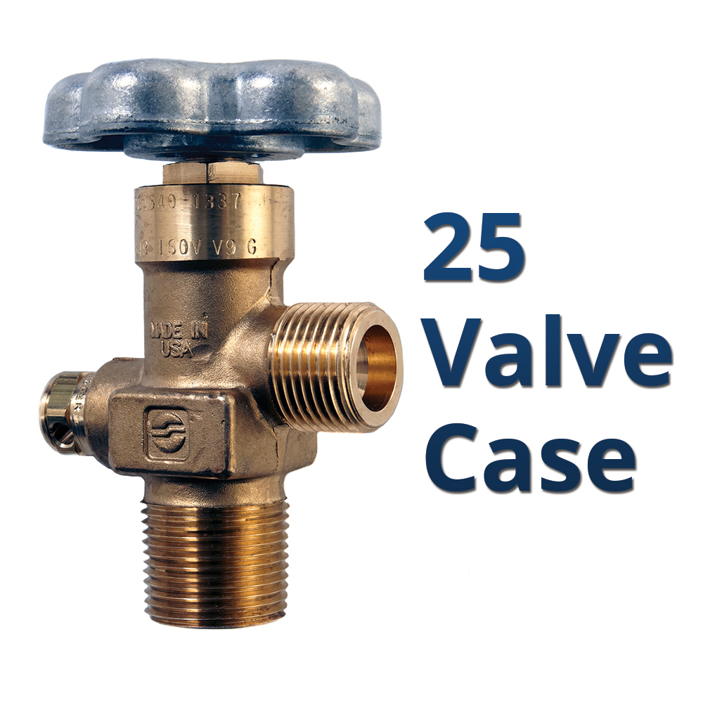 Case of 25 Oxygen Cylinder Valves Sherwood CGA 540 3/4″ NGT 3360 PSI Made in USA