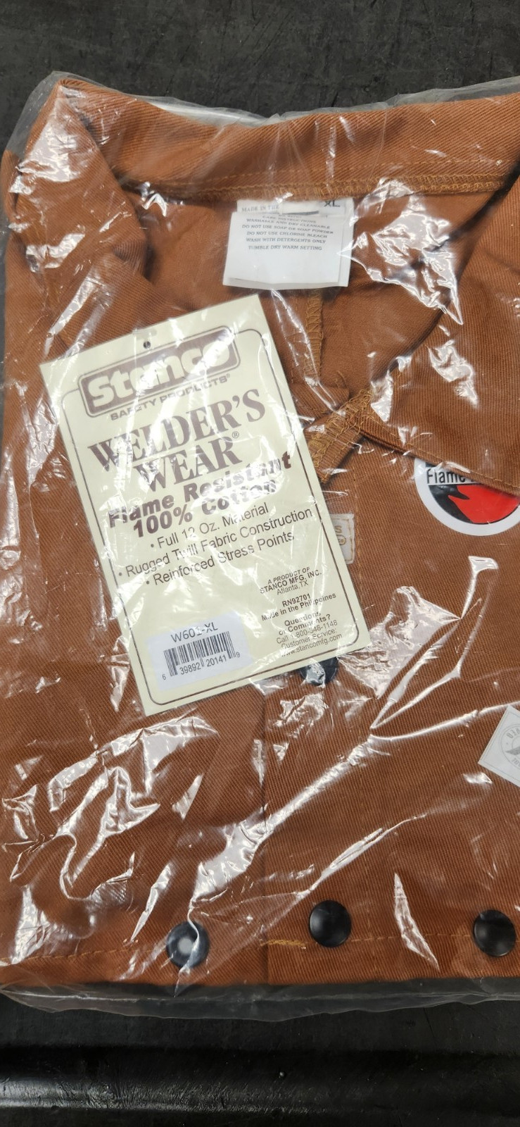 Stanco Welder’s Wear Cape Sleeve With Collar, Size XL-Large Qty 2 W601-XL