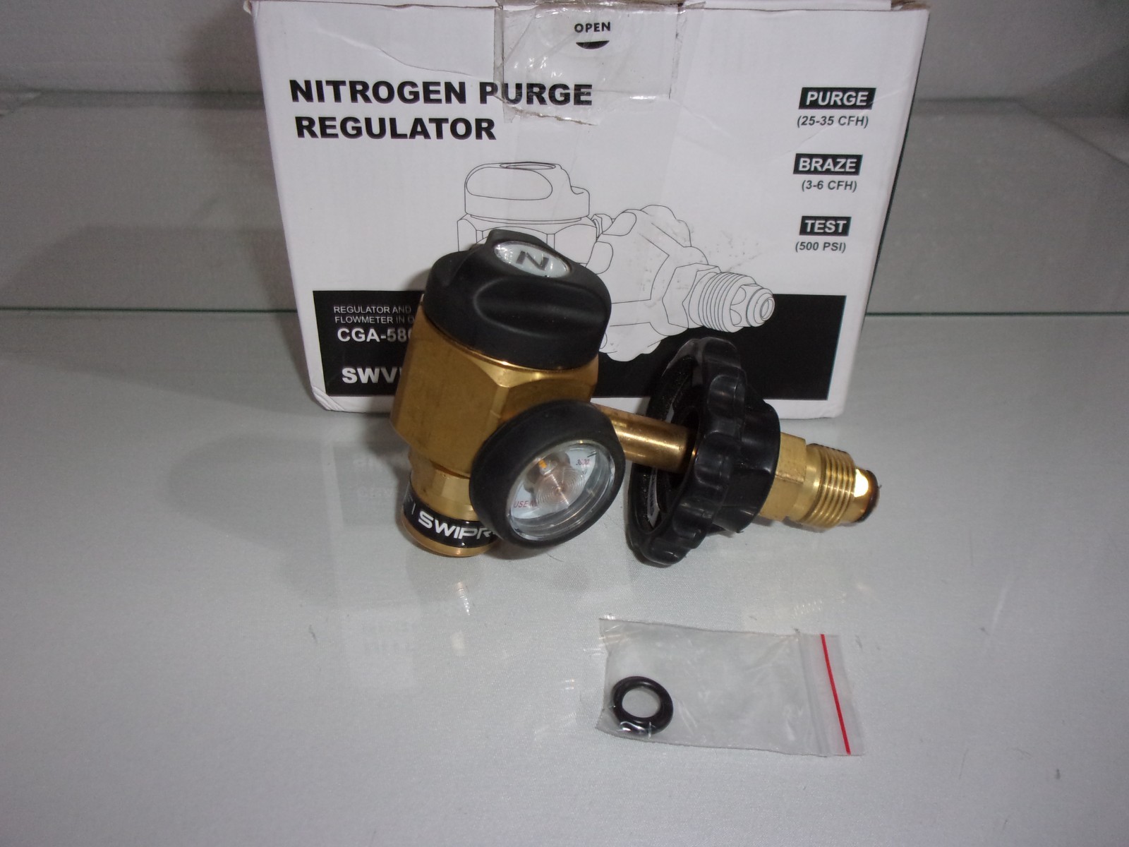 Nitrogen Purging Regulator CGA580 500PSI HVAC Gas Leak Testing Braze Welding