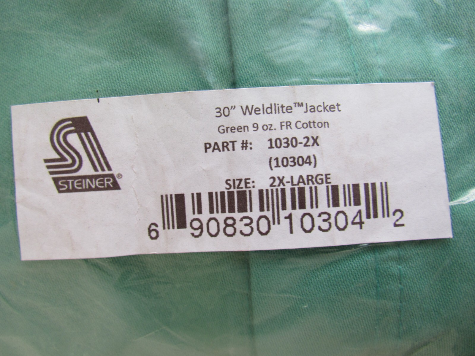 New Steiner 30″ Weldlite Jacket Green 9 oz FR Cotton Size 2XL
