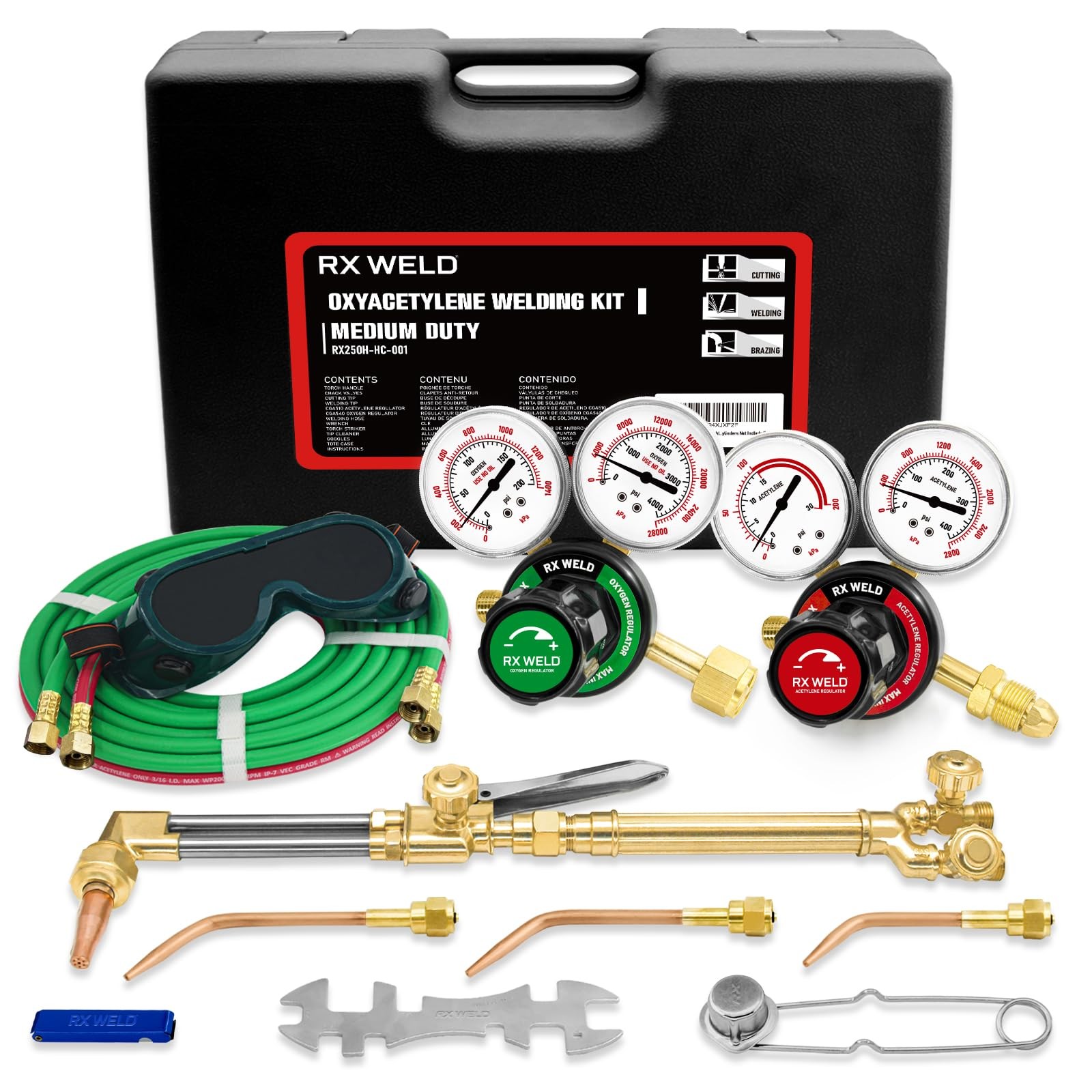 RX WELD Medium Duty Oxy-Fuel Welding and Cutting Torch Kit Green