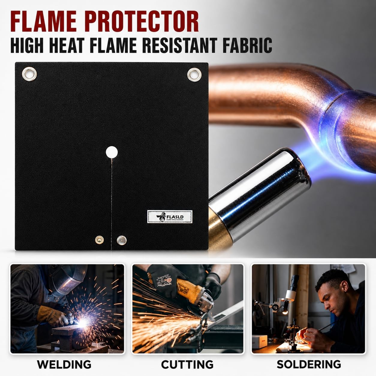 FLASLD Welding Blanket & Heat Shield Mat for Soldering Copper Pipe, 1 Pack