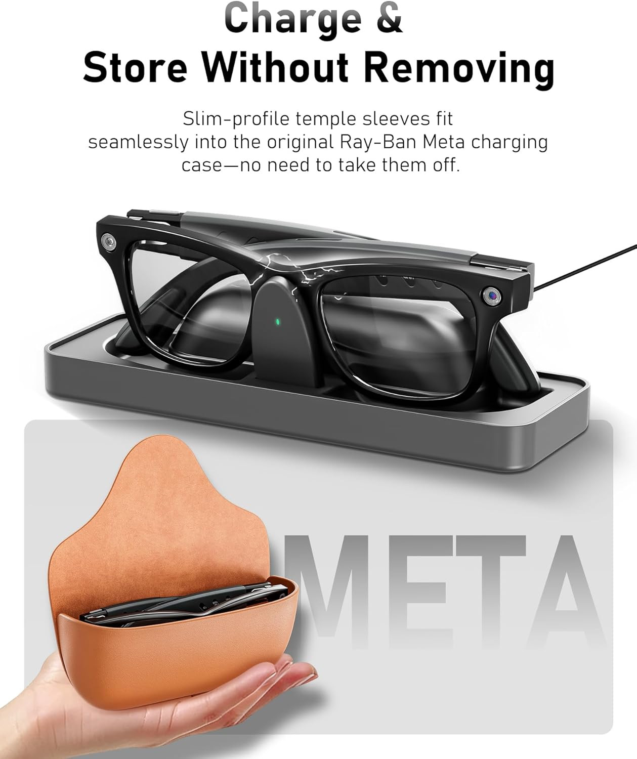 Anti-Slip Ear Grips Compatible with Ray-Ban Meta Wayfarer, Headliner, Skyler (Ge