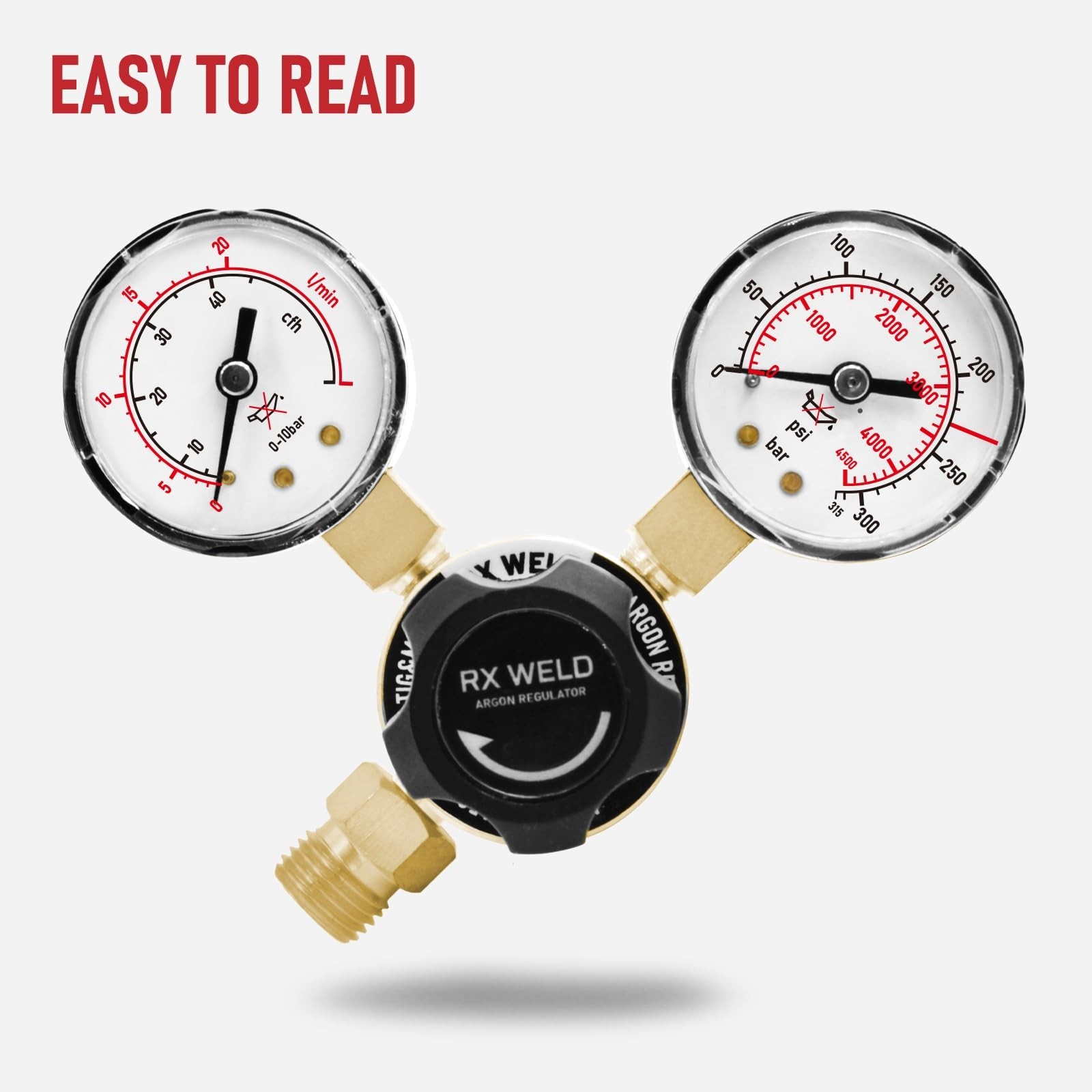 RX WELD Argon Regulator Flow Meter, CGA580 Inlet Gas Welding Gauge with 6.6FT…