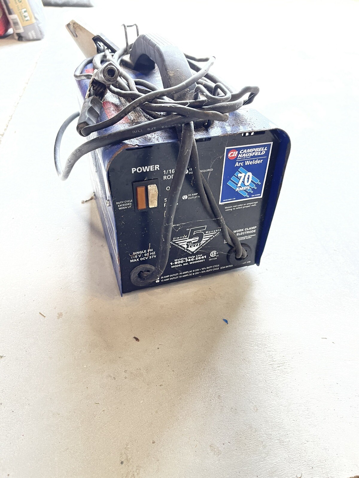 SUPER SALE Campbell Hausfield Stick Welder W099098AV 115V 70A
