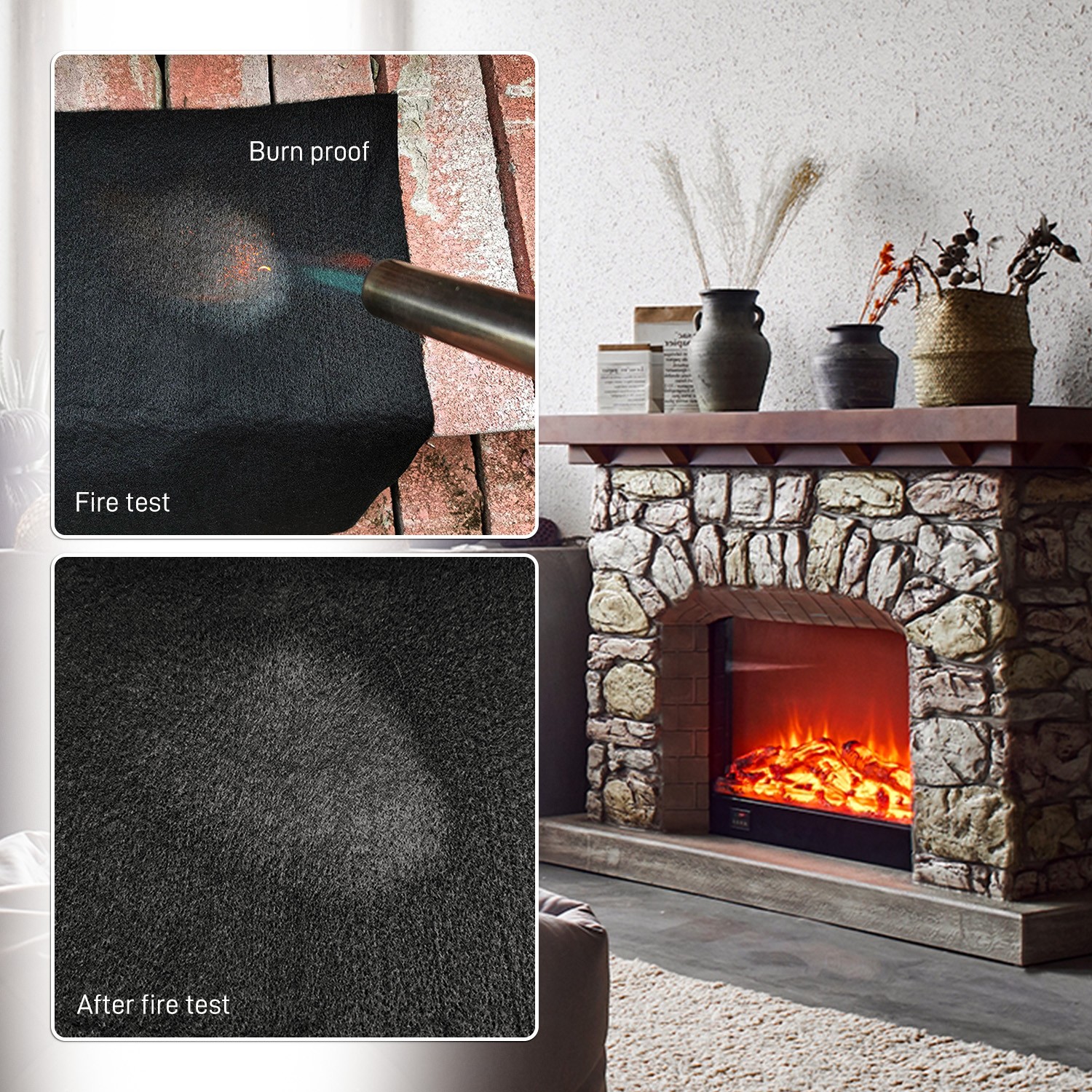 50X50cm Welding Blanket Fireproof Flame Carbon Felt for Welders Retardant Fabric