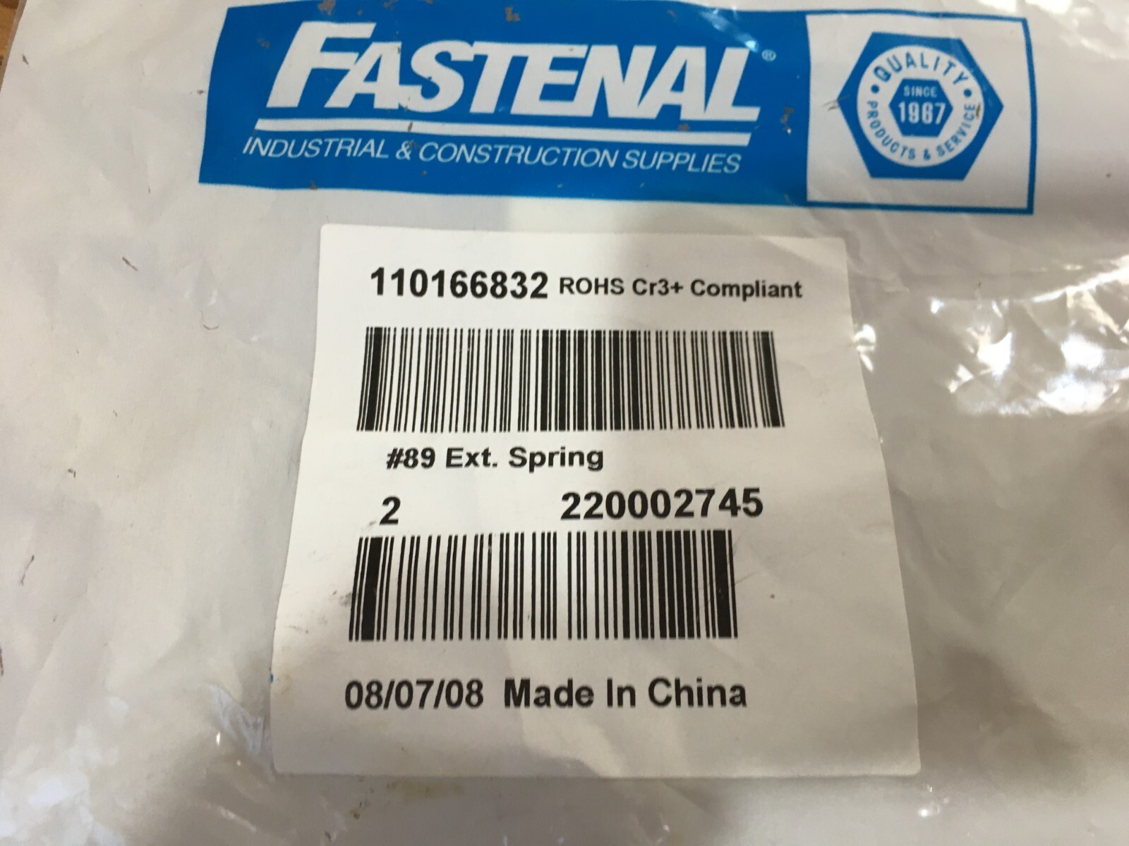 (2) Regiment® – 0.750″OD x 0.105″Wire 3-1/8″L Hook End #89 Steel Hard Drawn MB