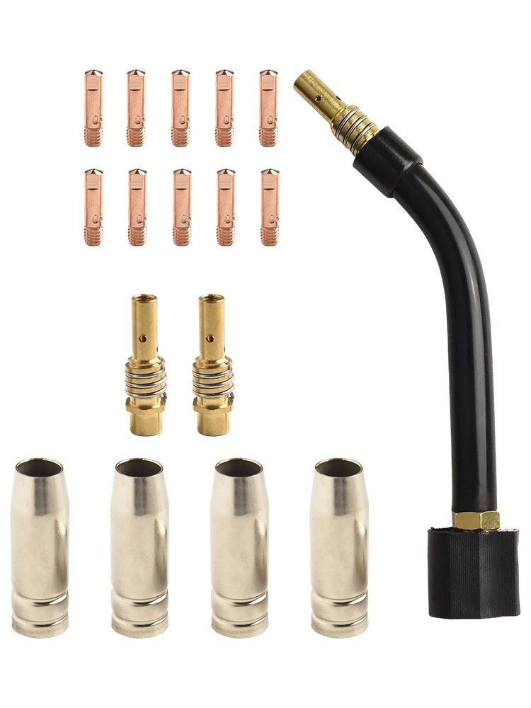 MIG Welding Toolkit including Quality Neck Tips and Diffuser Components 17pcs