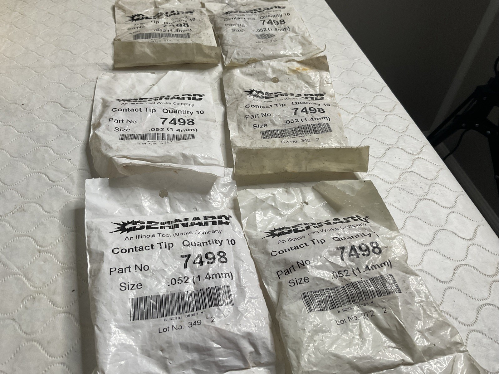 10-pk Contact Tip 7498 (0.052″) for Bernard MIG Welding Gun Lot Of 6