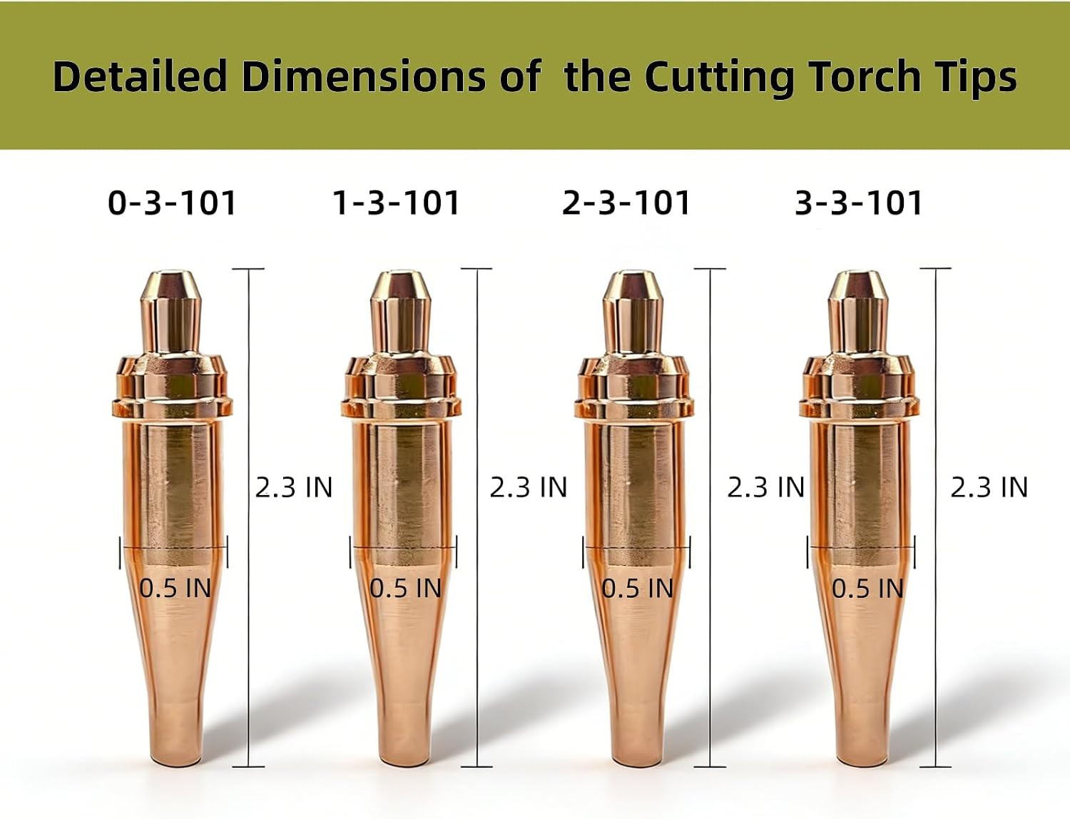 0-3-101,1-3-101,2-3-101,3-3-101 Acetylene Cutting Torch Tips,Fit Victor Style,Pa