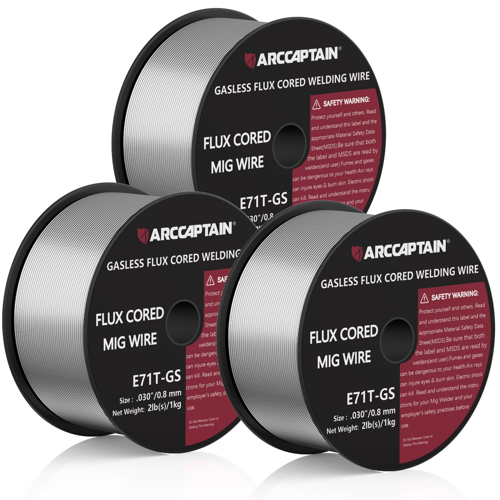 3 Rolls 2-Lb Spools Flux Core Mig Welding Wire .030″ E71T-GS Gasless Mild Steel