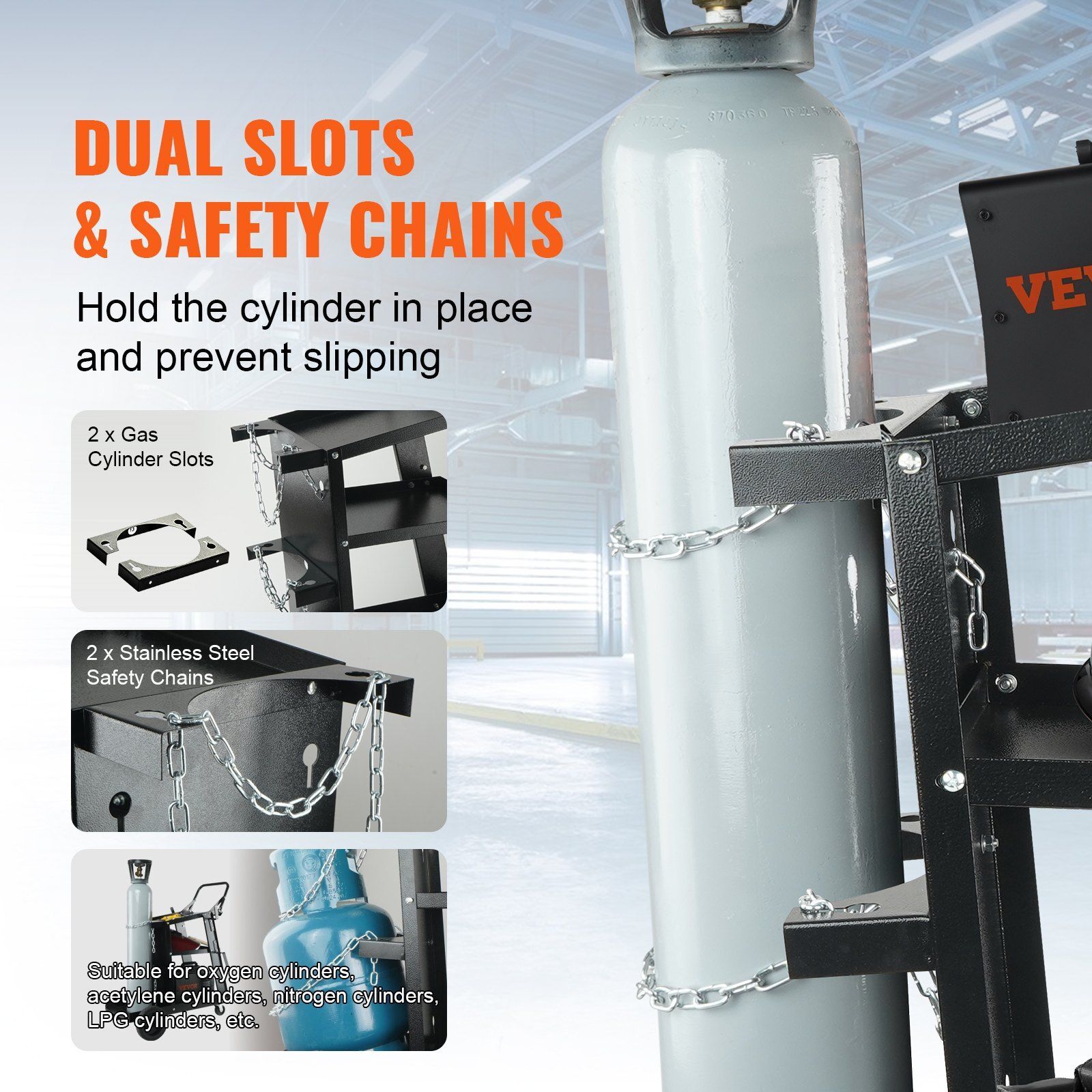 3-Tier Welder Cart Heavy Duty with 400 Lbs Weight Capacity 360° Swivel Wheels