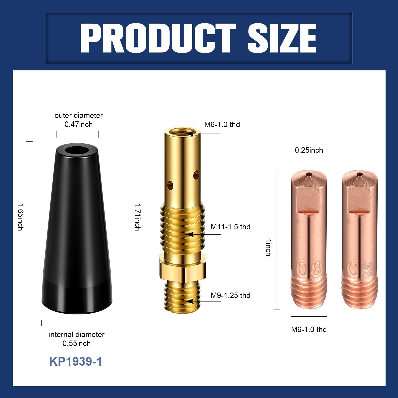48 Pcs Flux Core Gasless Nozzle Tips Kits KP19391 Flux Core Welder Mig Welder…