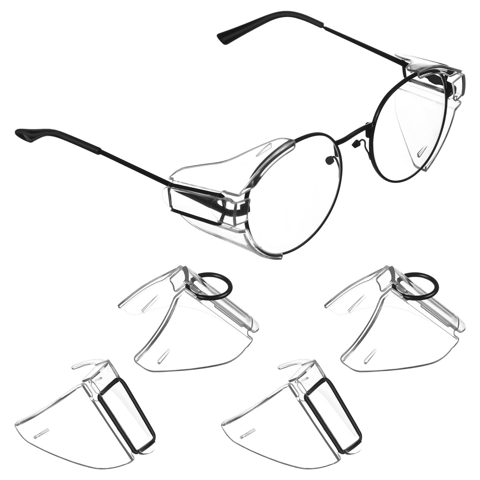 2 Pairs Glasses Side Safety Glasses Side Flexible Slip on Side Shields for Sa…