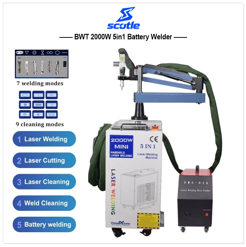 BWT 2000W 5IN1 Cordless Welder Laser Welding Cutting Cleaning Machine