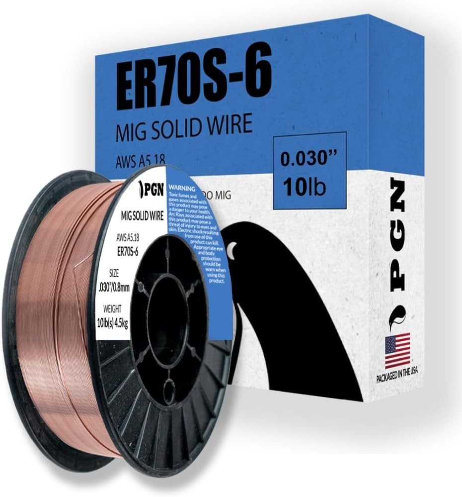 PGN Solid MIG Welding Wire – ER70S-6 .030 Inch – 10 Pound Spool – Mild Steel …