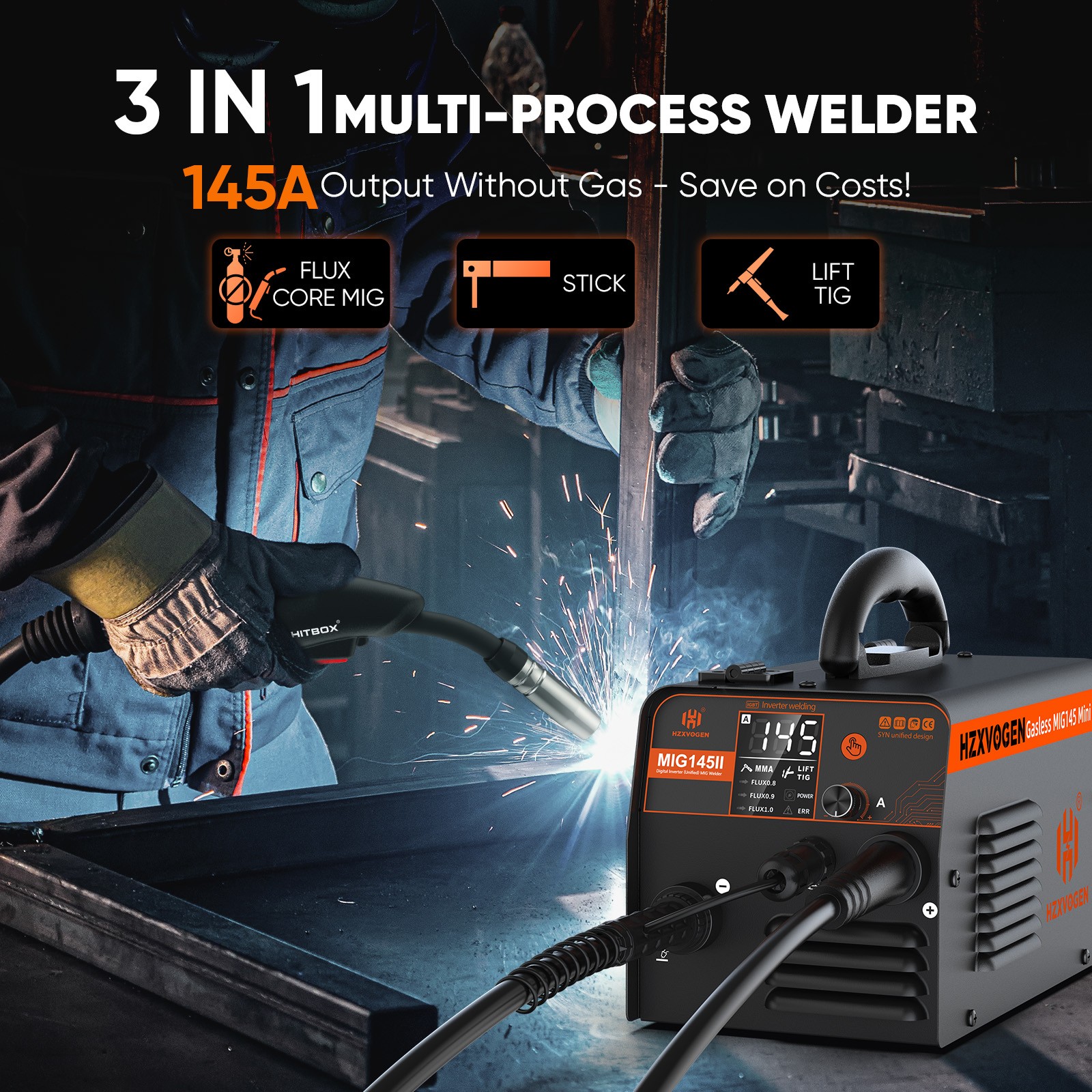 3-IN-1 110V/220V MIG Welder MIG Welding Machine Gasless MIG/MMA/Lift TIG welding