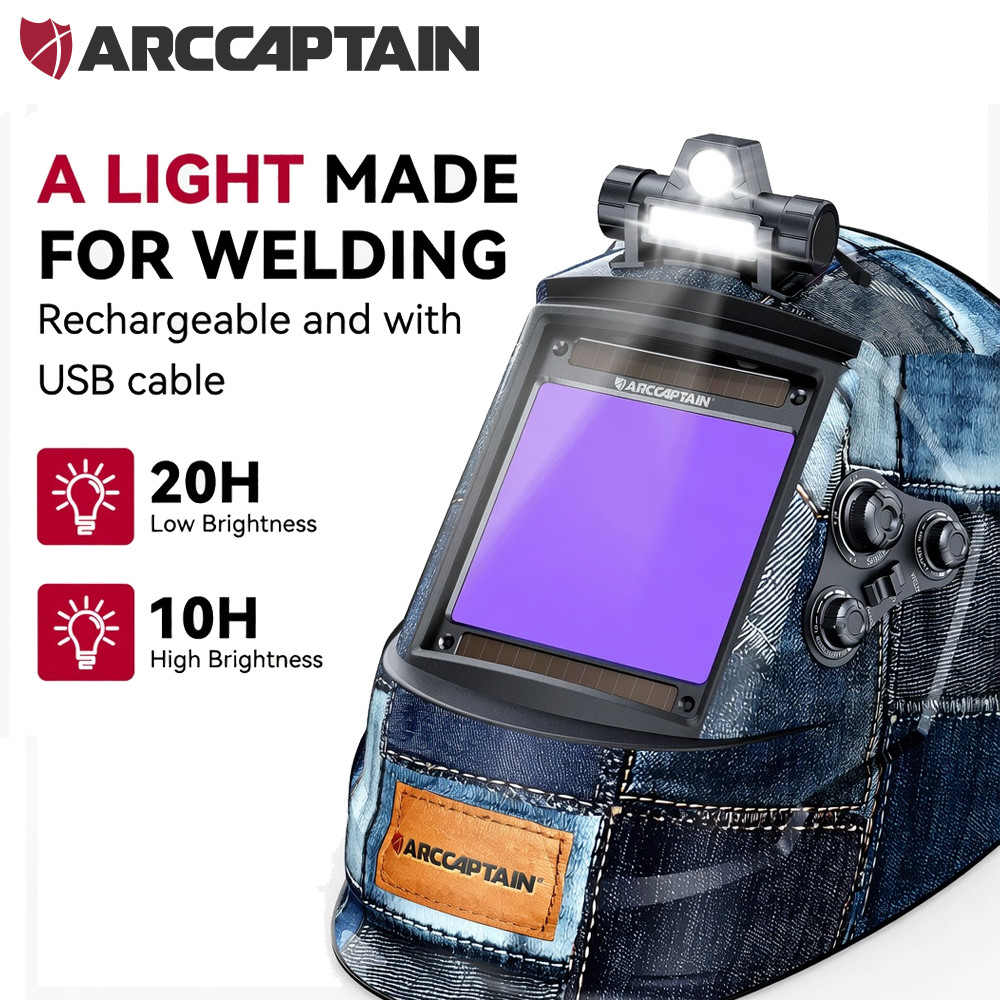 2026 ARCCAPTAIN Welding Helmet with LED Light – Auto Darkening & True Color