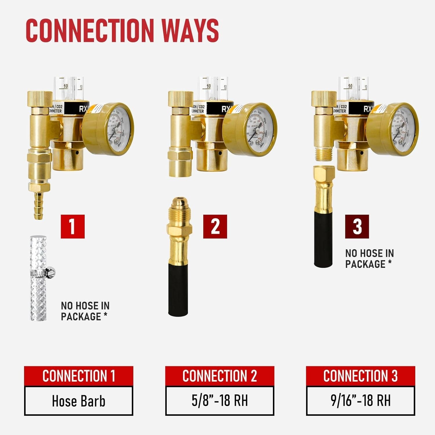 High-Quality Argon Flowmeter with 6.6FT Hose for Precise Welding Applications