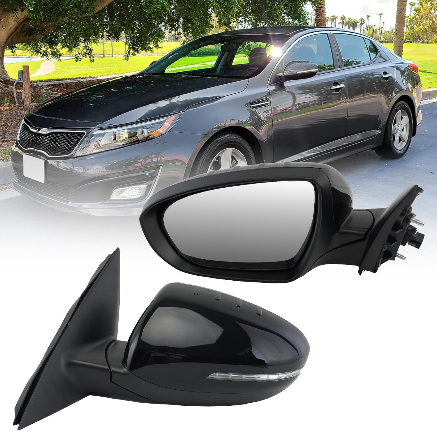 Left Driver Mirror Compatible with 2014 2015 Kia Optima Mirrors with Heated,Turn
