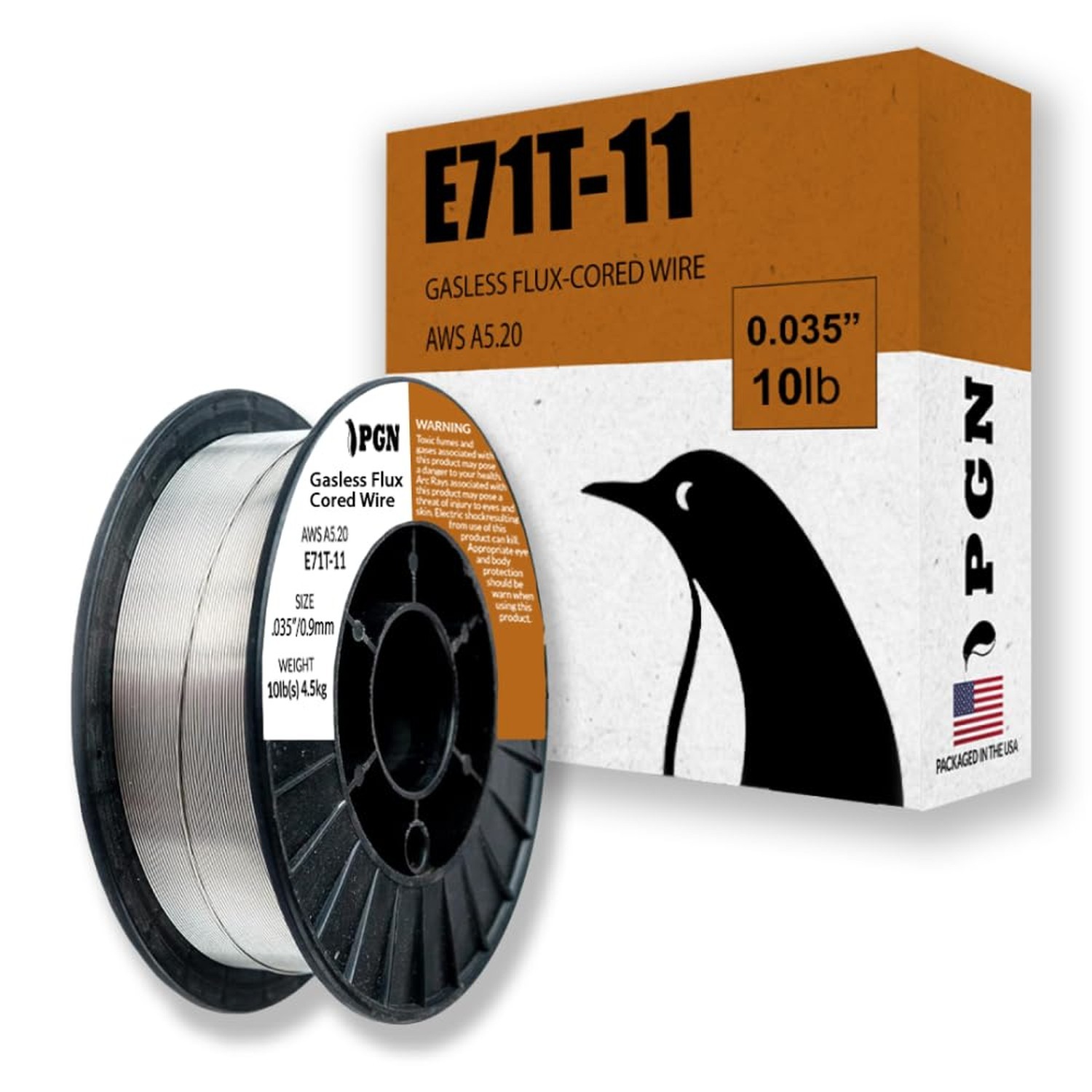 PGN Flux Core Welding Wire – E71T-11 .035 Inch, 10 Pound Spool – Gasless Mild…