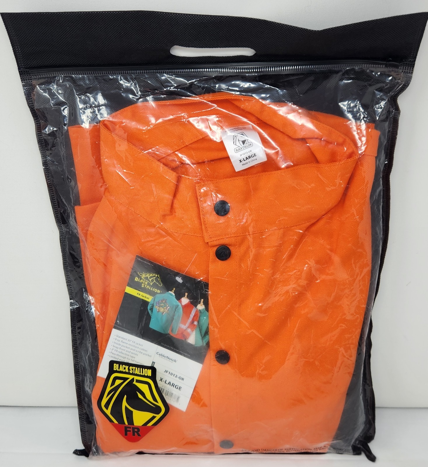 Black Stallion JF1012-OR FR Orange Flame Resistant Welding Jacket XL – New