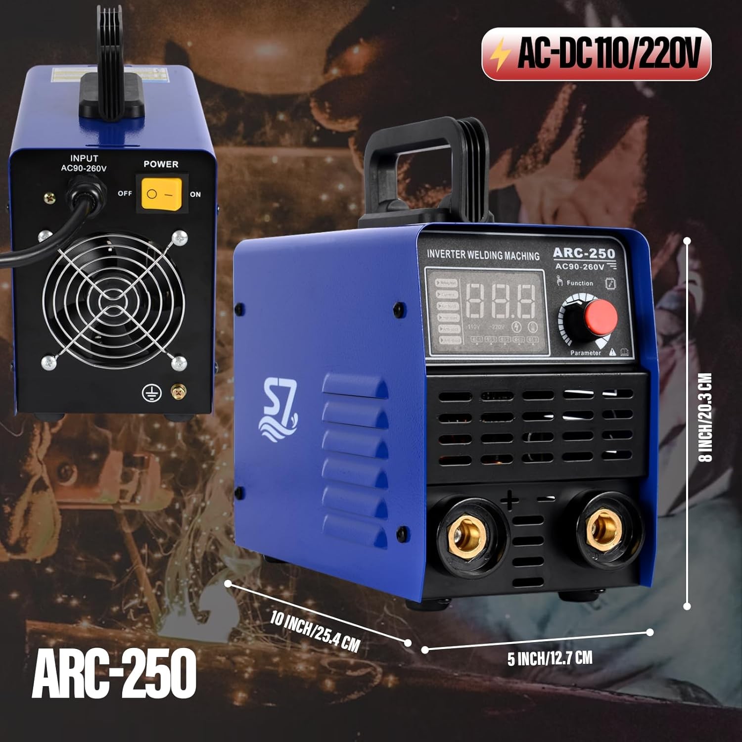 250A 110/220V Stick Welder,ARC/Lift TIG Welding Machine with 110V/220V, Blue