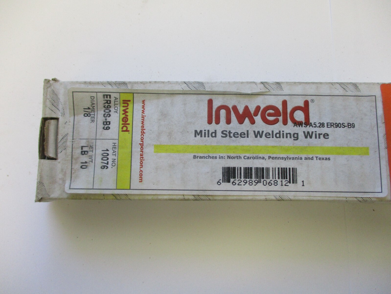 INWELD TIG ROD ER90S-B9, 1/8″, 10 LB BOX AWS A5.28, MILD STEEL WELDING WIRE