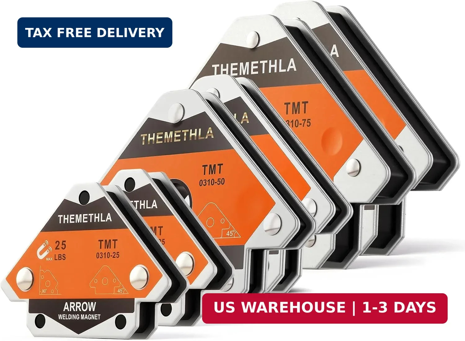 Welding Magnets 25 LBs 50 LBs & 75 LBs-6 Pieces Magnetic Welding Holder Set, Hol