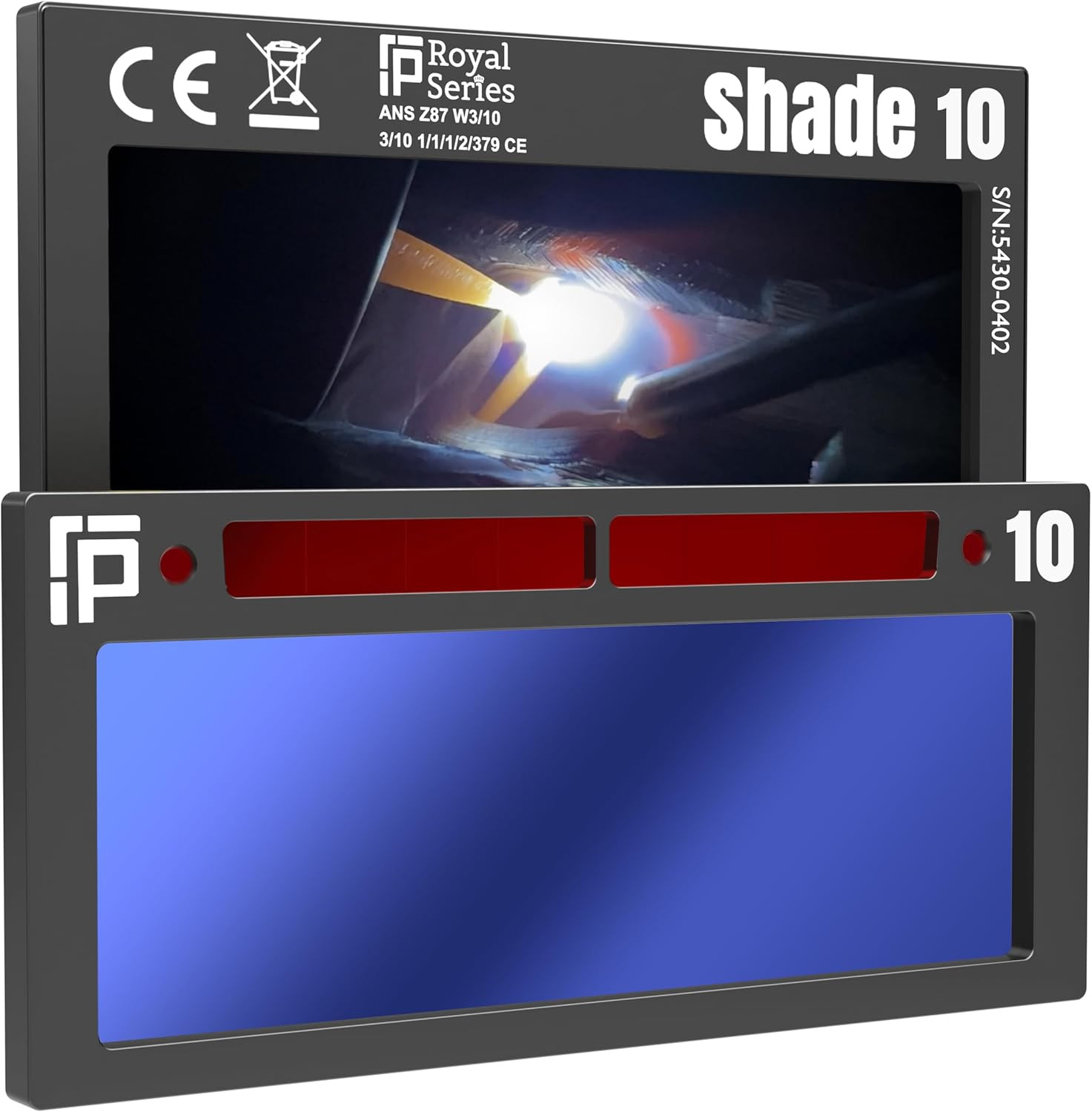 the Heir Single 2.0 | Shade 10 Blue Auto Darkening Welding Lens | 20A TIG Rating