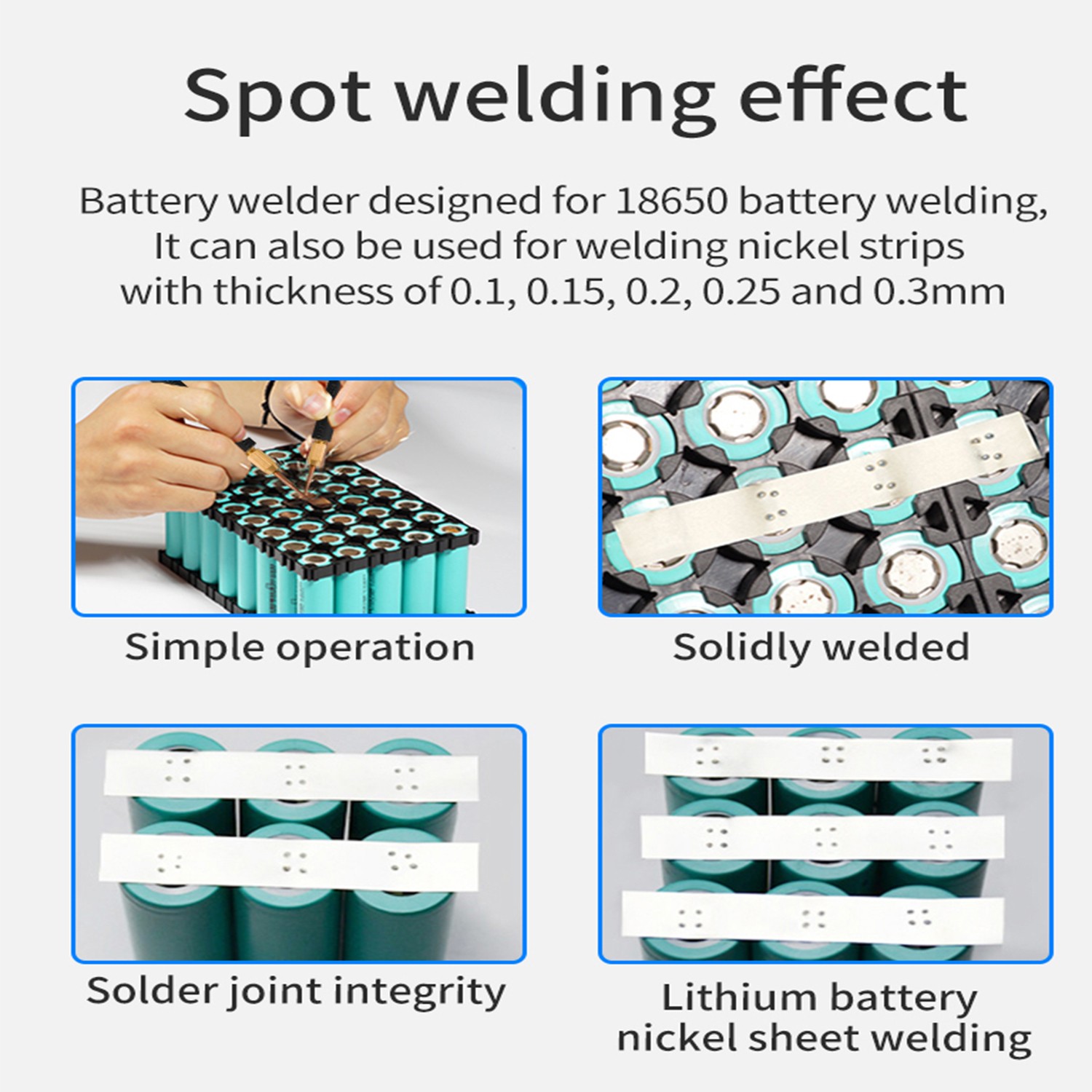 For 18650 Li-ion Battery Pack 8000W Mini Spot Welder Nickel Strip Welding Tool #