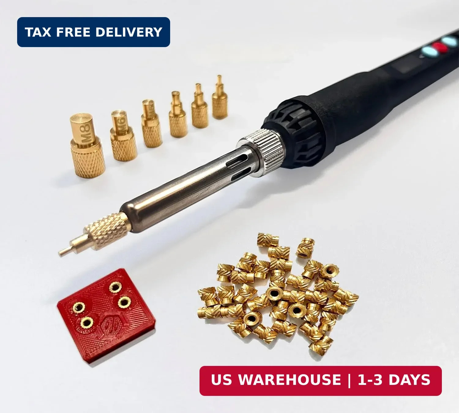 60W Digital Soldering Iron Heat Set Insert Tool with Extra Soldering Tips and He