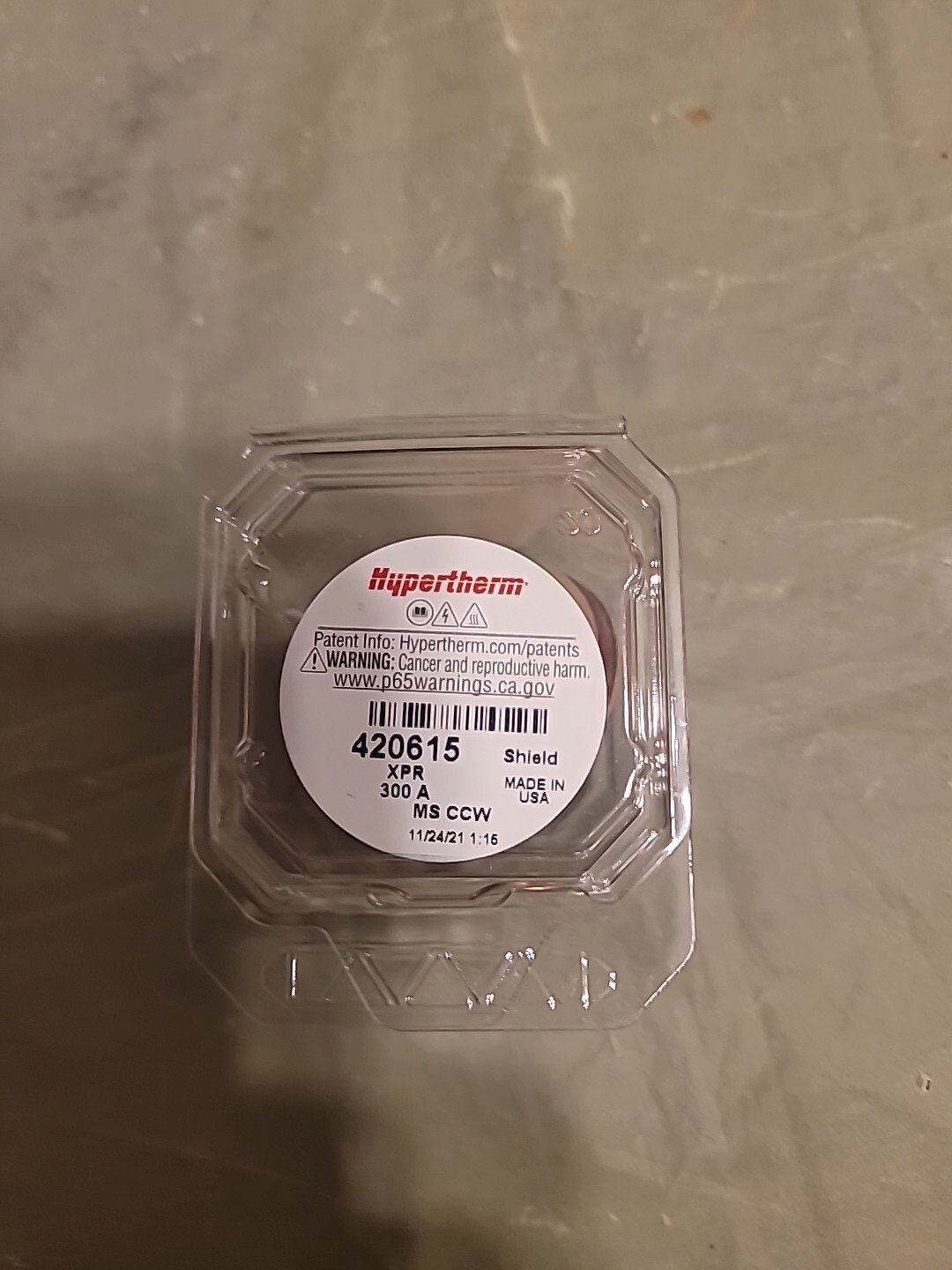 Hypertherm 420615 Shield Assembly, XPR 30 Amps Mild Steel CCW