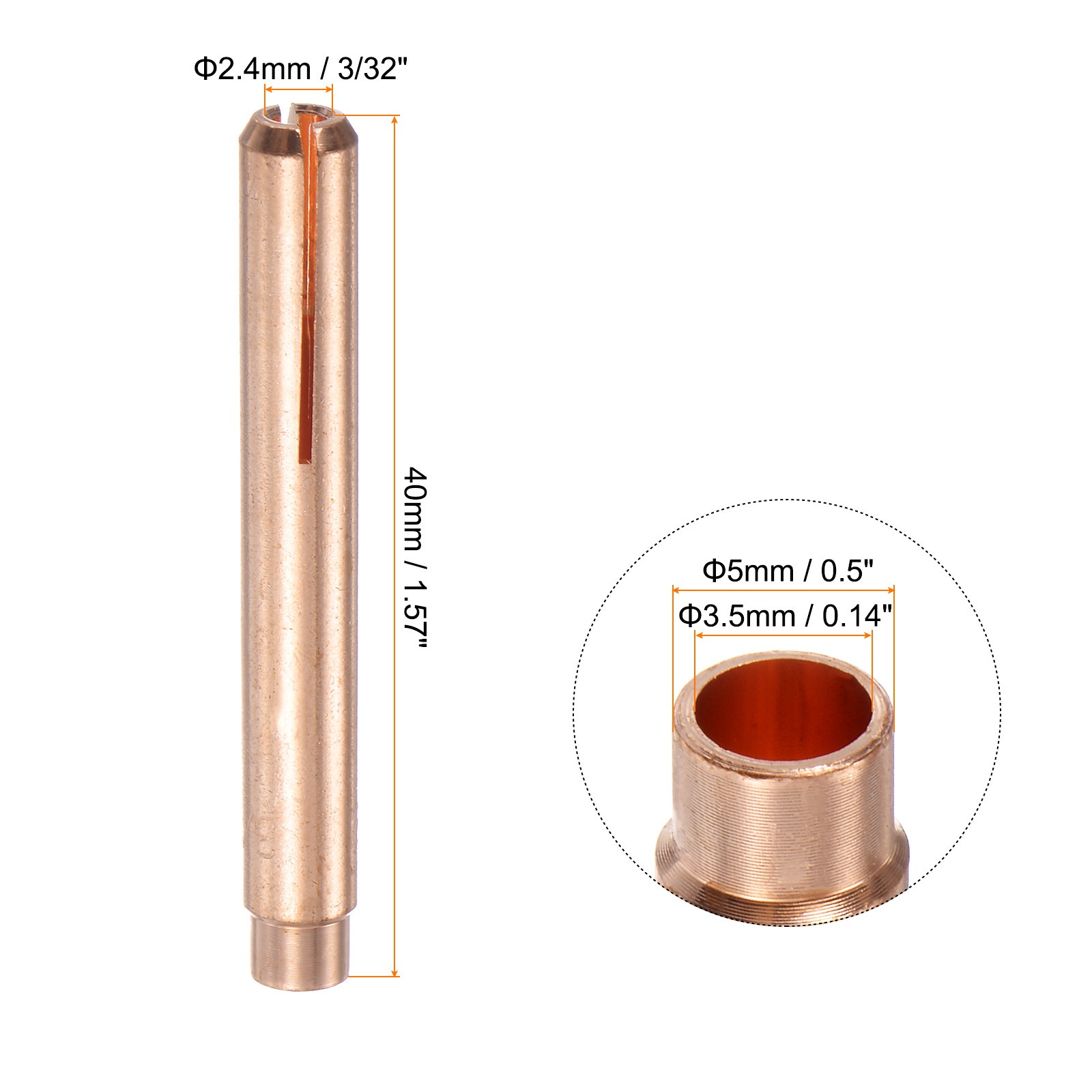 10pcs 13N23L TIG Welding Collet 3/32″ Tungsten Electrode Collet for WP9 20 25