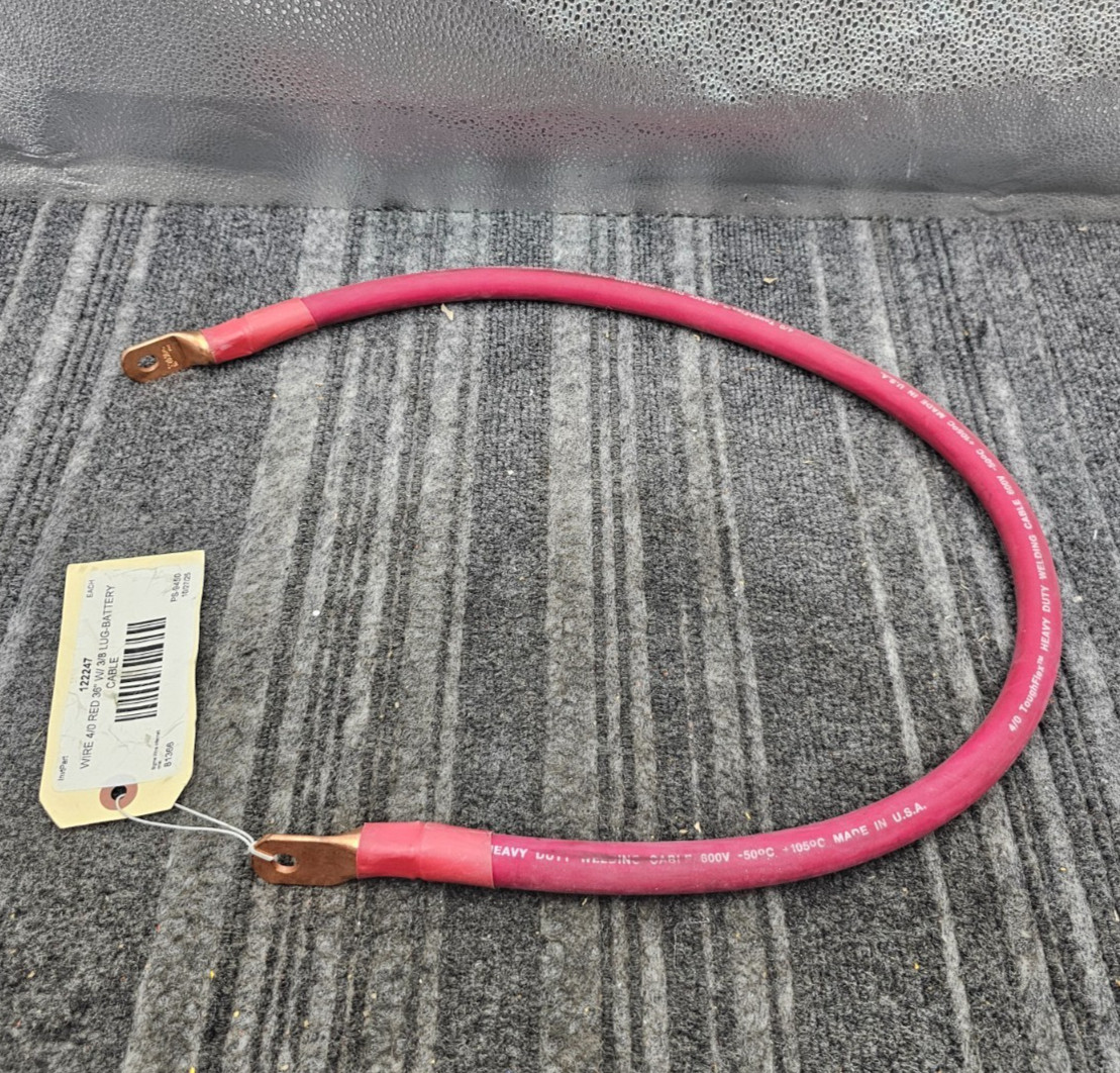 ToughFlex 122247 4/0 HEAVY DUTY WELDING CABLE 600V RED 36″ W/ 3/8 LUG