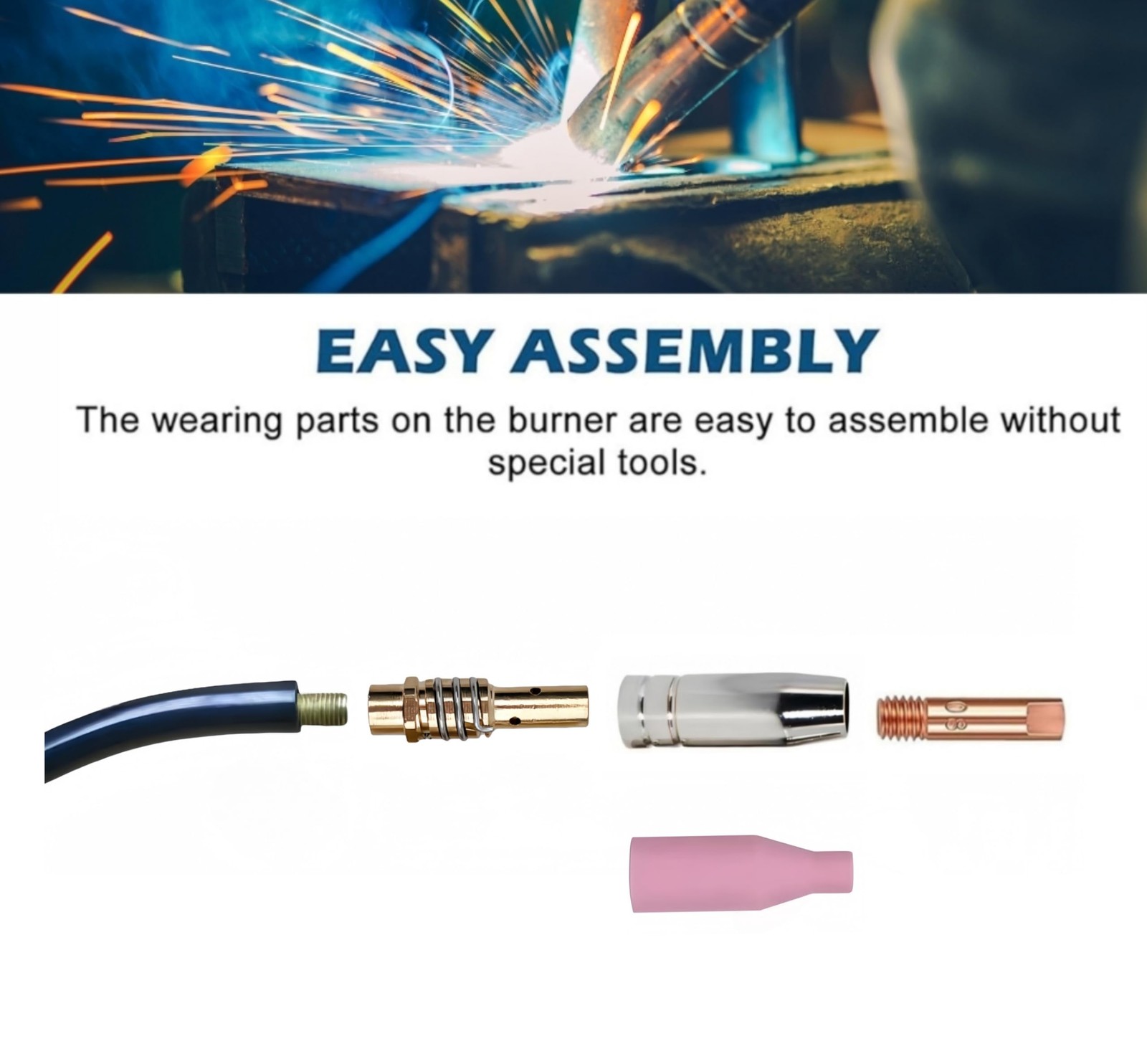 Timelydu Mig 28-Pack Mb15 15Ak Welding Gun Accessory Kit Welding Contact Tips