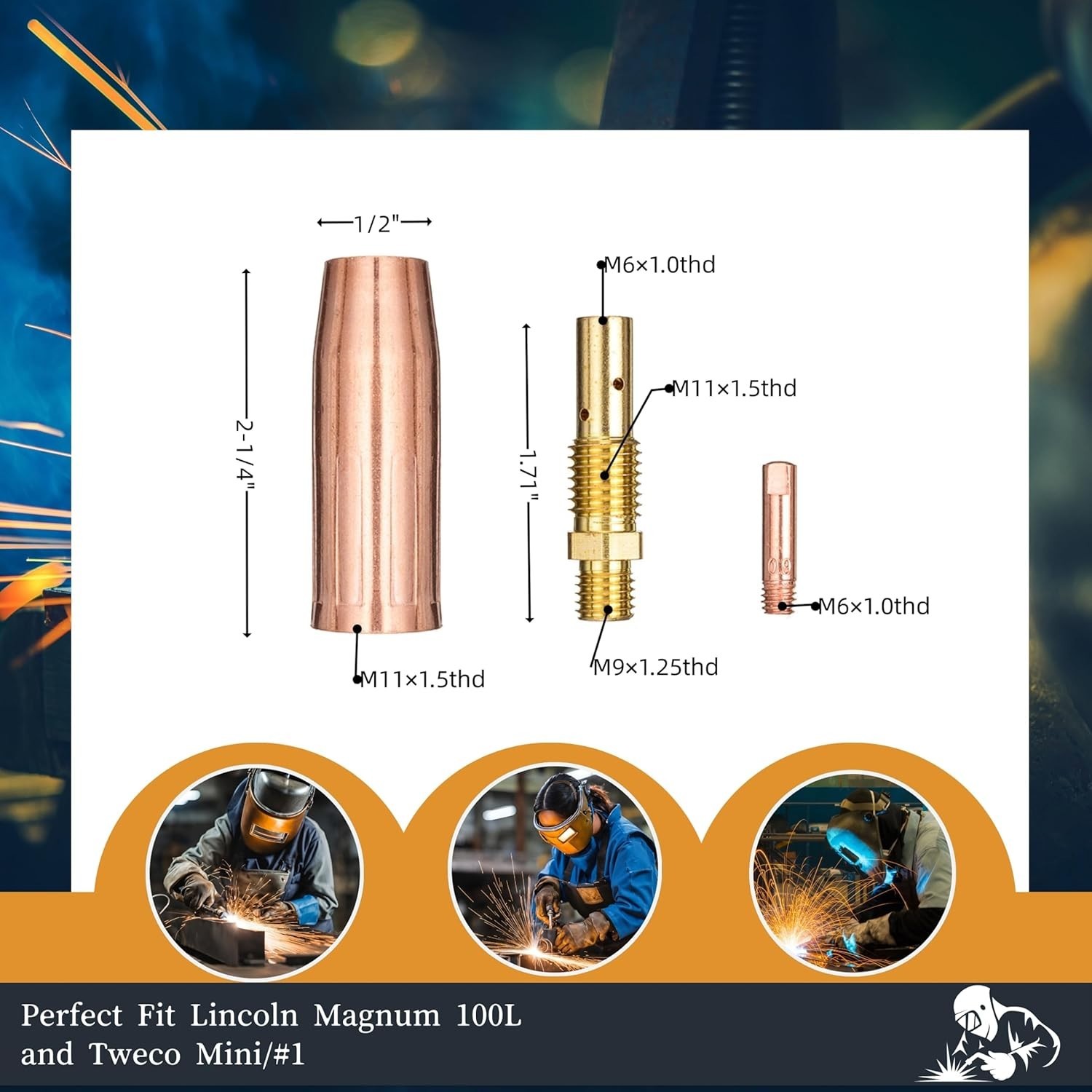 Complete MIG Welding Torch Accessory Kit – Tips, Nozzles & Diffusers Included