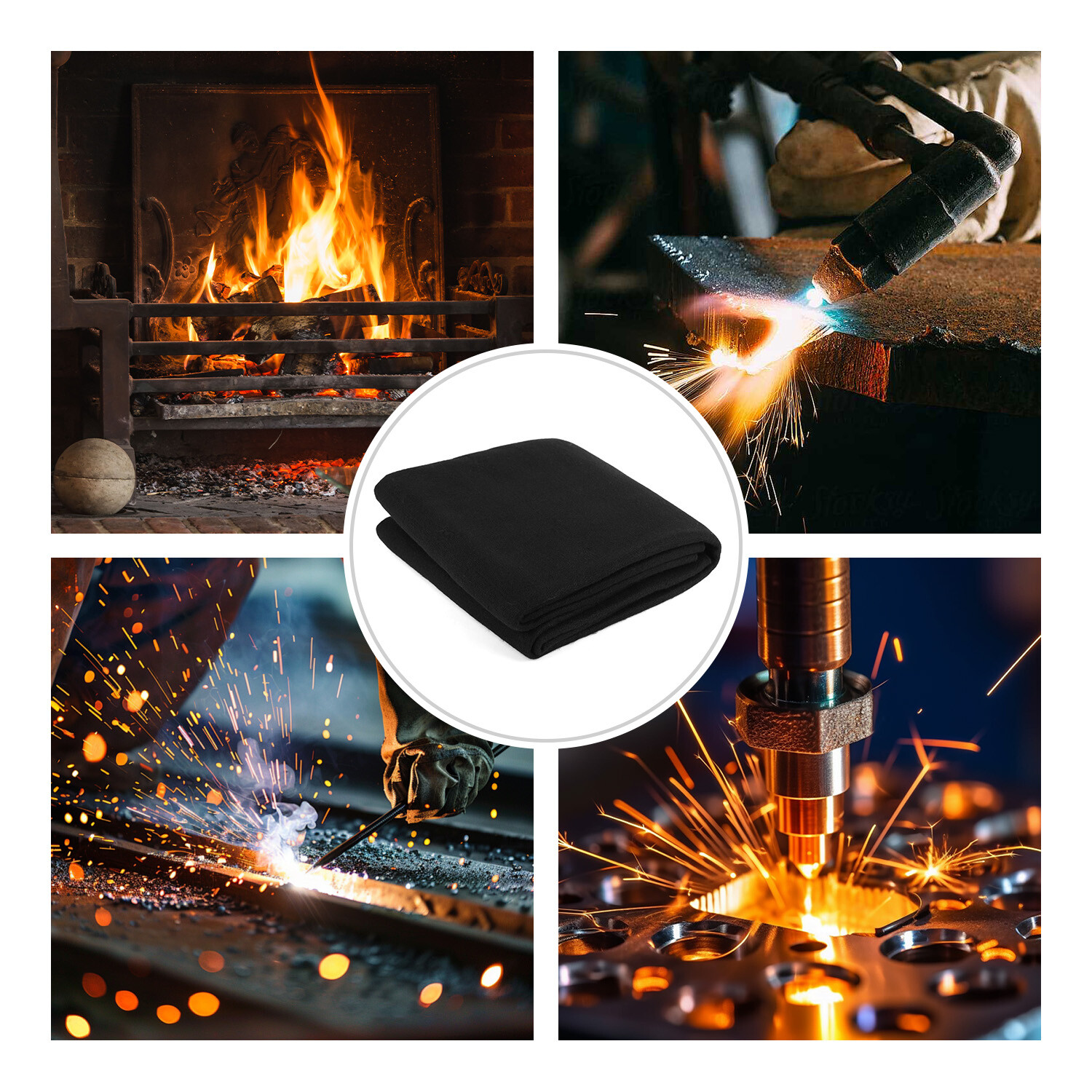 High Temp 39″x39″ Welding Blanket Fireproof Mat Heat Resistant Flame Retarda US