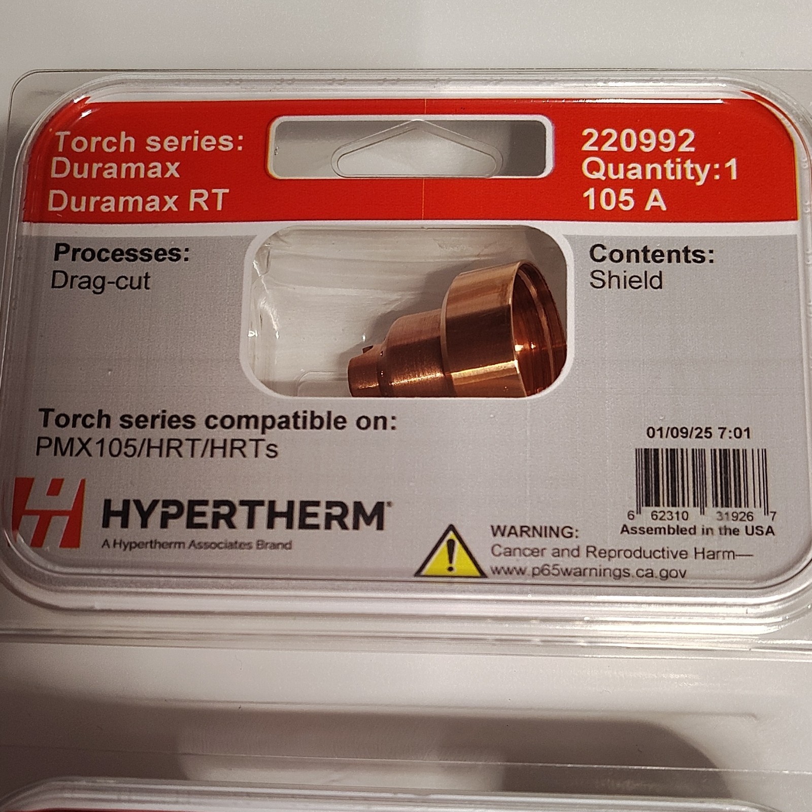 Hypertherm 220992 Duramax/Duramax RT Torch Drag-Cut Shield 105A