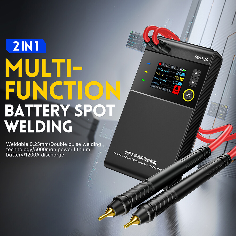 FNIRSI SWM-10 18650 Battery Welding Machine Portable Spot Welder Tool W/ Display