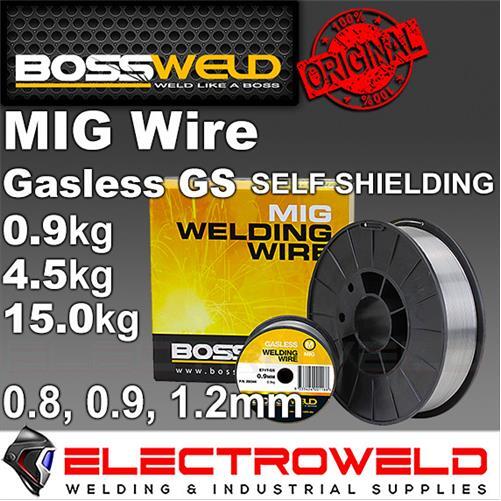 1kg BOSSWELD E71T-GS Gasless Mig Welding Wire, 0.8mm 0.9mm Mild Steel Spool Roll
