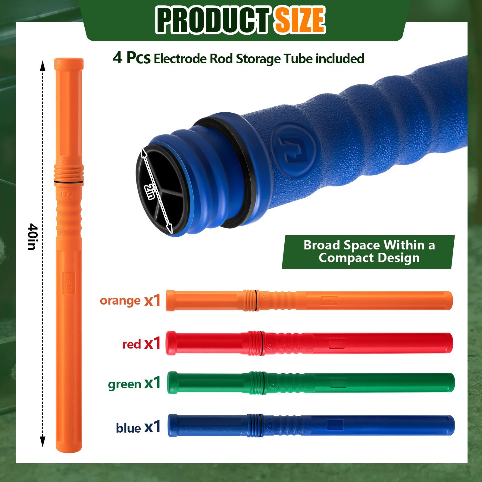 Welding Rod Storage Canister with Cap for Tig Rods and Electrodes