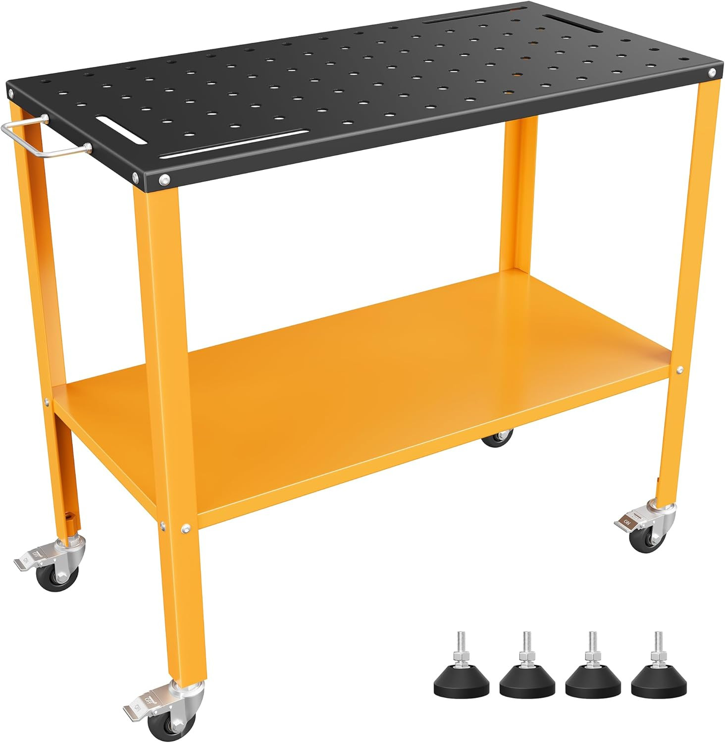 1200LBS Welding Table, 36″X18″ Welding Workbench, Black Oxide Finish Tabletop wi