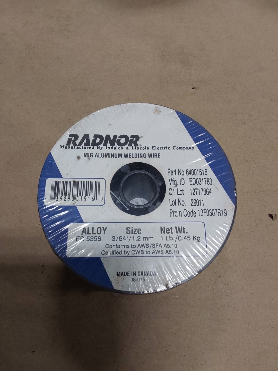 Radnor MIG Aluminum Welding Wire ER5356 Alloy 3/64″ 1.2mm 64001516 1lb NEW..E4