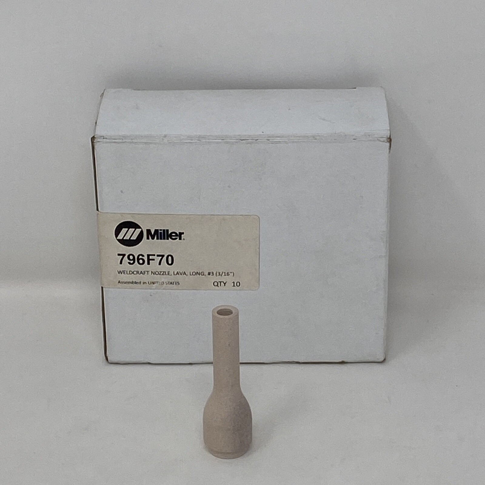 Miller Weldcraft 796F70 Nozzle Lava Long #3 3/16″ 6 pack