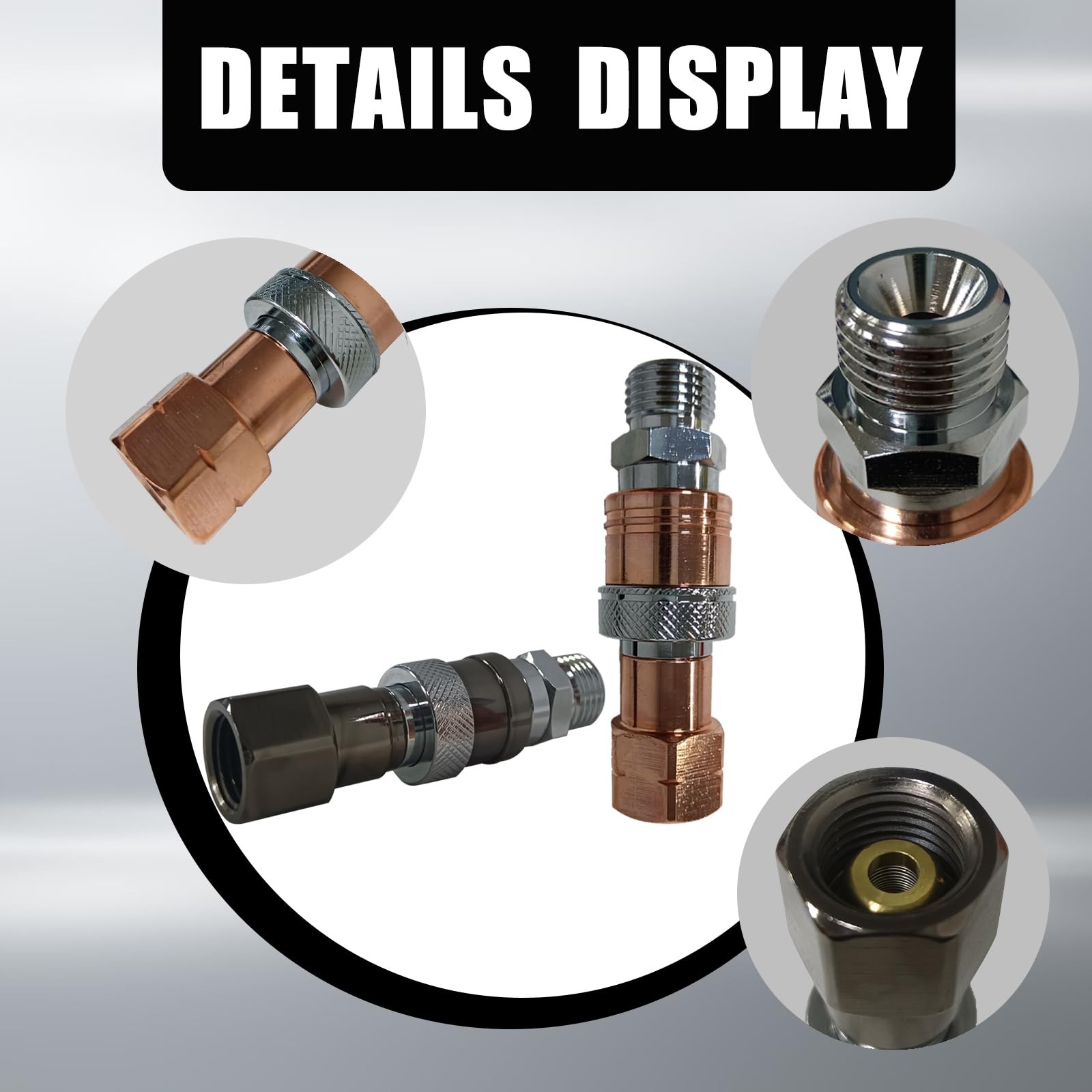 Upgraded Oxy Acetylene Quick Connects,Quick Connect Hose 9/16, Silver