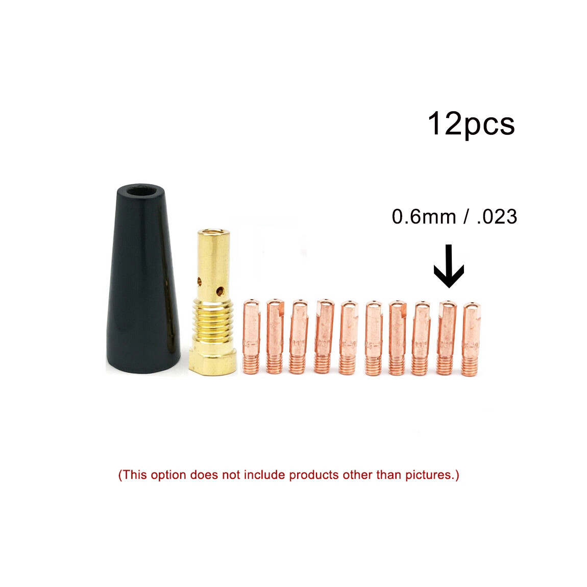 12PK No gas Nozzle Tips Fit TITANIUM Easy-Flux 125 Amp Welder 56355 56359 57861