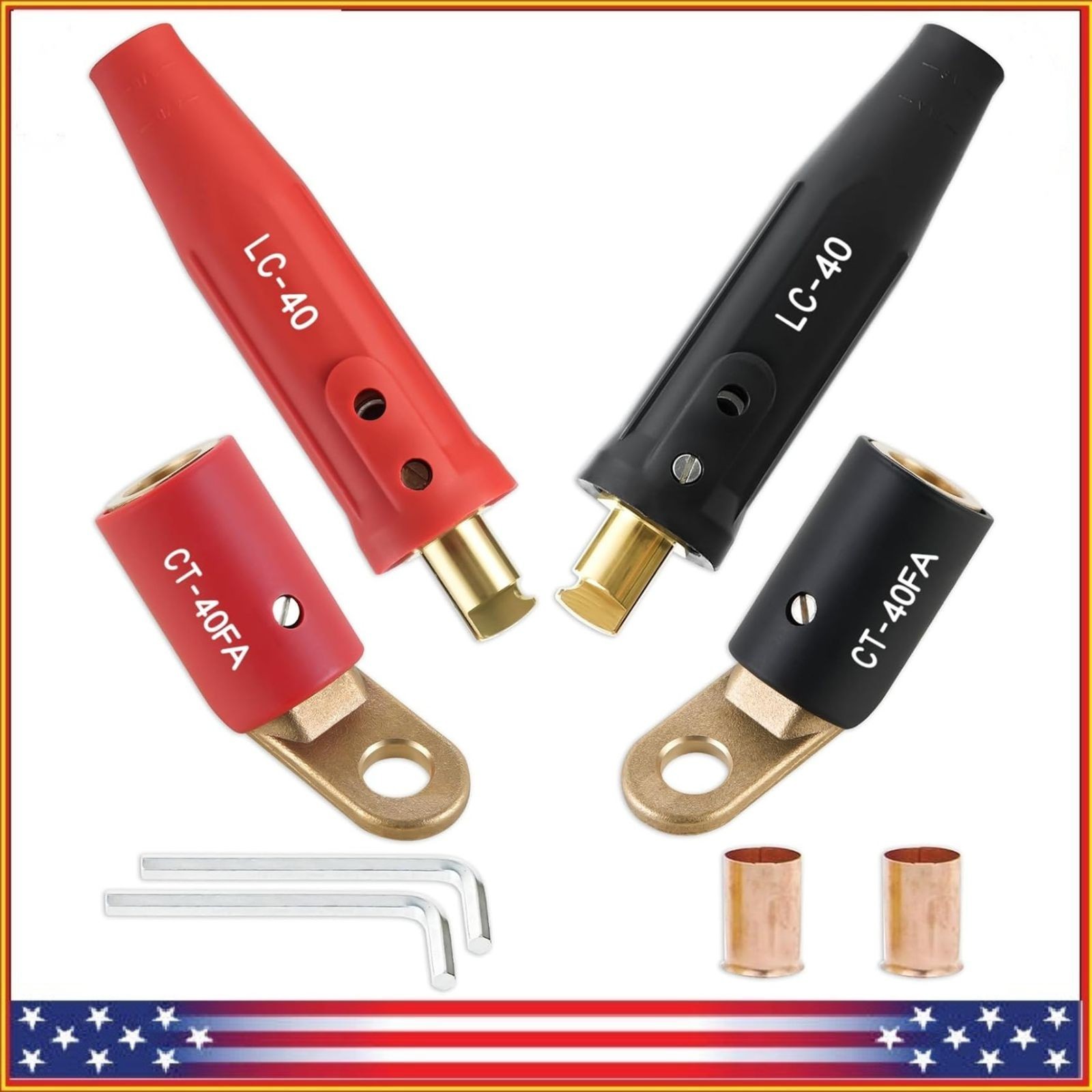 CT-40FA Welding Terminals & LC-40 Male Cable Connectors Welder Leads Connector
