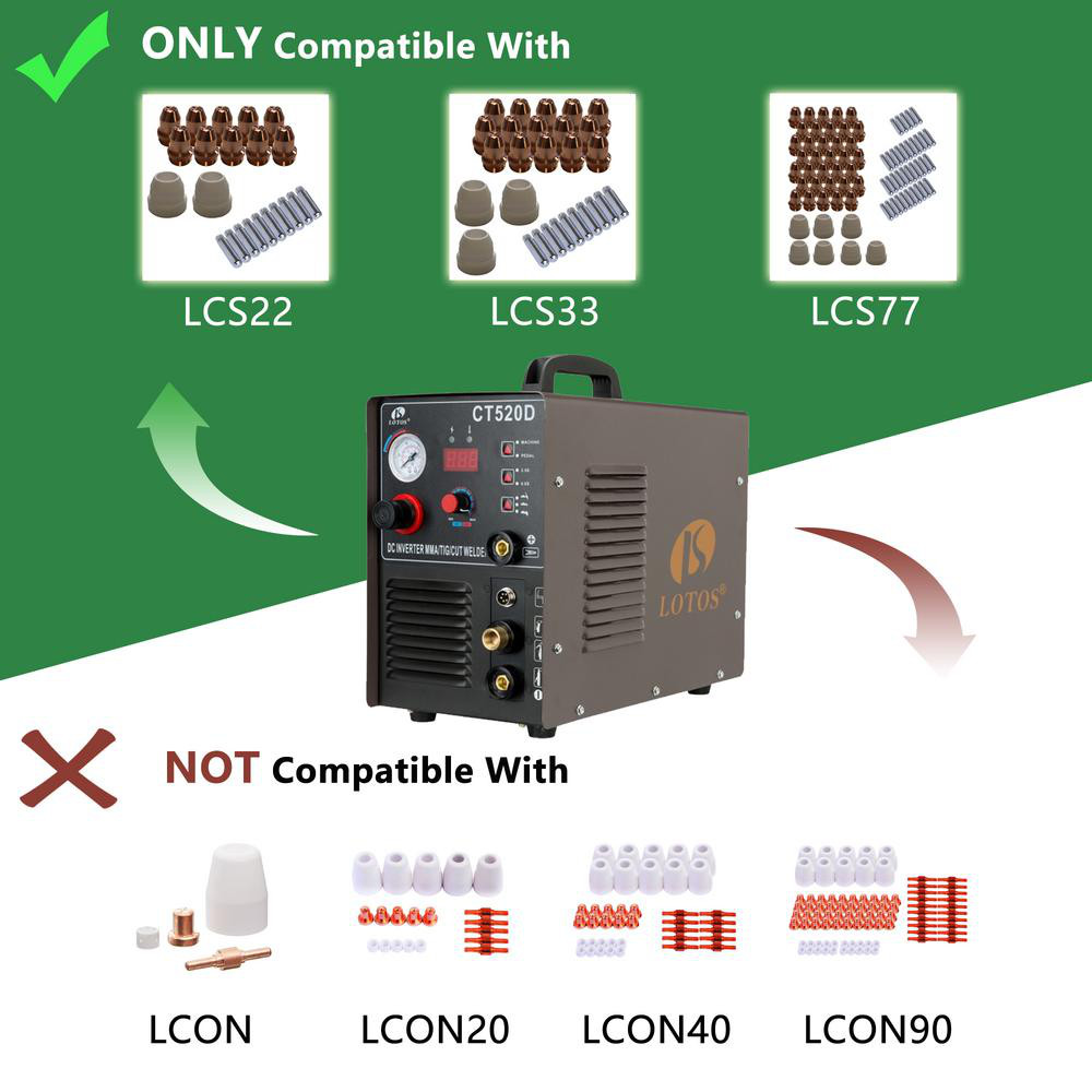 Lotos Plasma Cutter 20pcs Consumables for Brown Color LT5000D, CT520D, LTP5000D